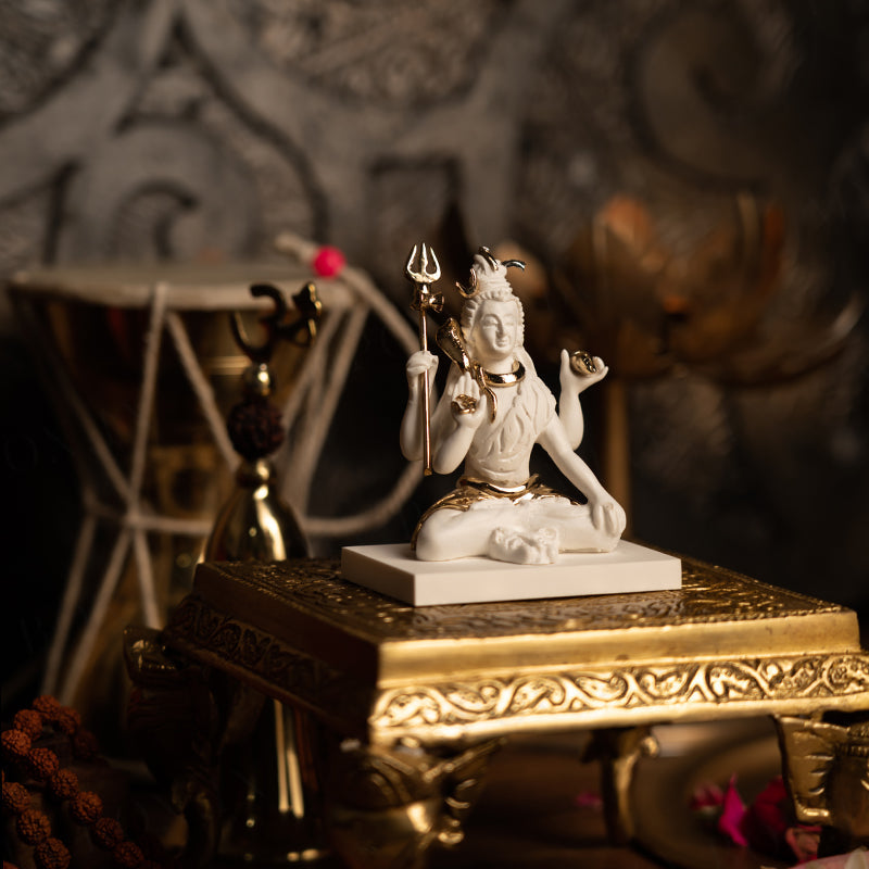 Auspicious Lord Shiva Gold Plated Idol