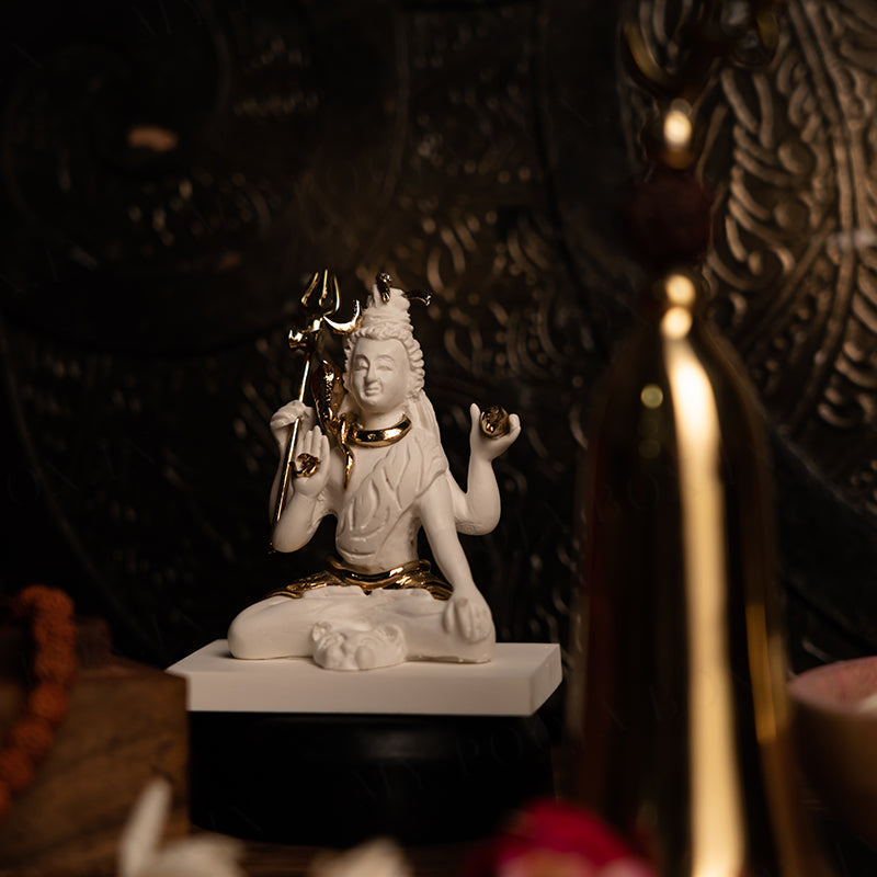 Auspicious Lord Shiva Gold Plated Idol