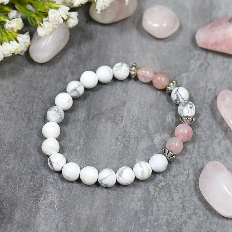 Rose & Howlite Bracelet⎮Stone for Love, Peace & Relationship