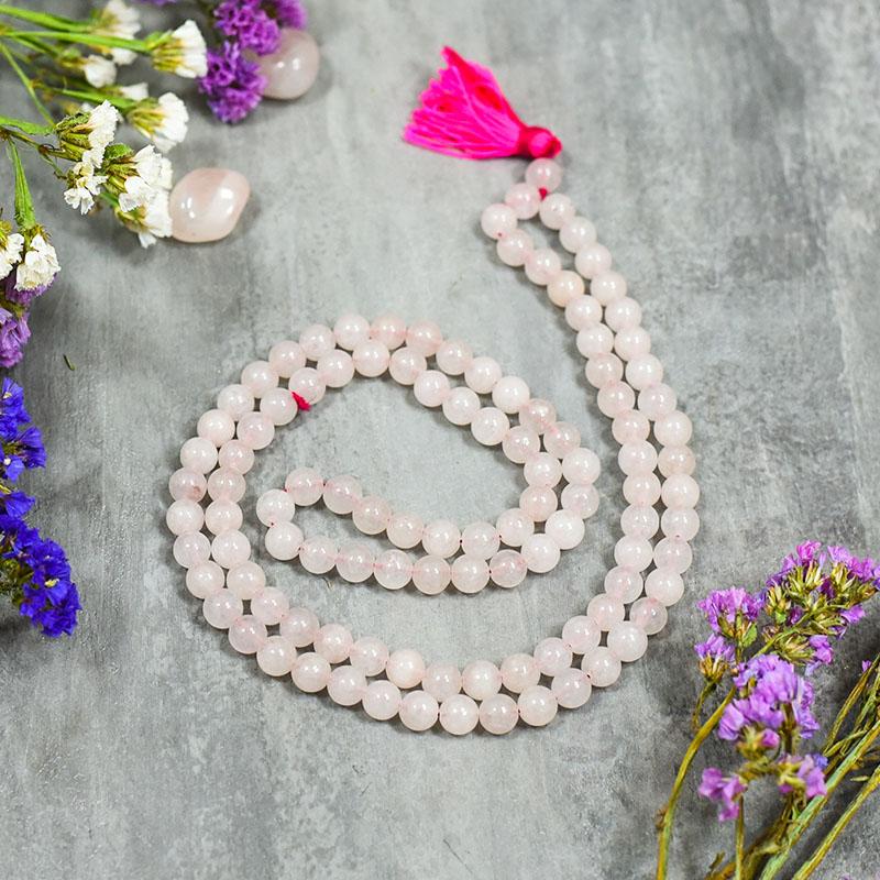 Rose Quartz Crystal Healing Mala (Stone of Love)