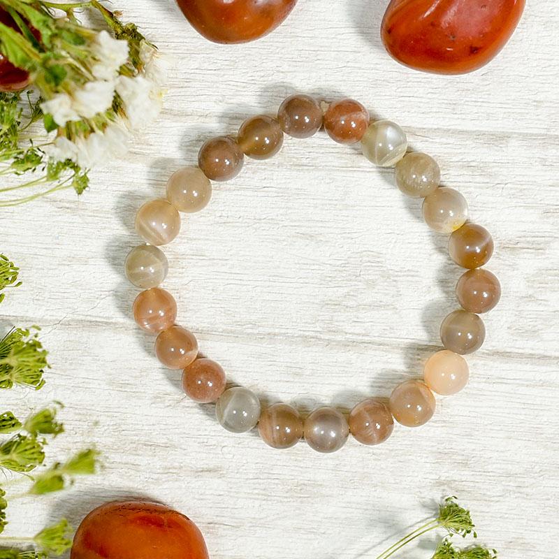 Peach Moonstone Bracelet⎮Strengthens Sixth Sense