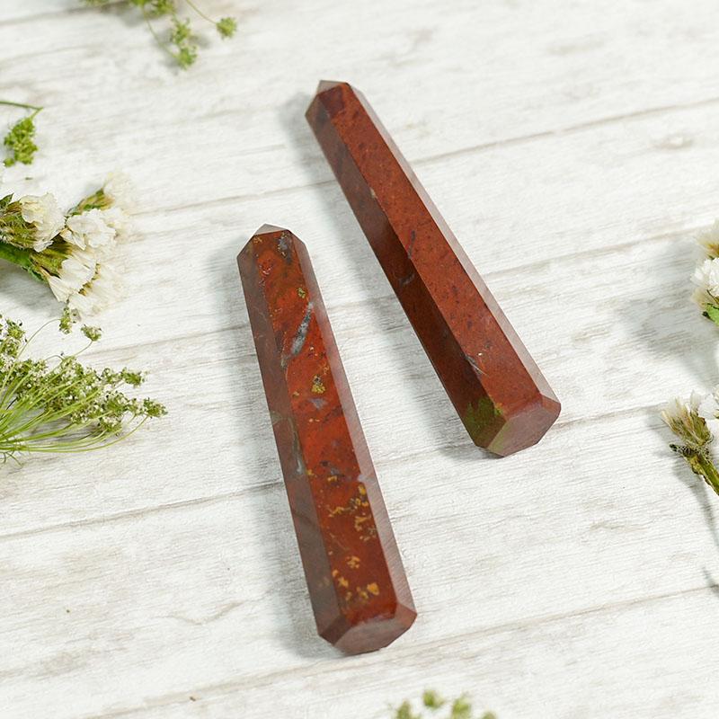Red Jasper Crystal Healing Tower/Pencil (Set of 2)⎮Stability & Power