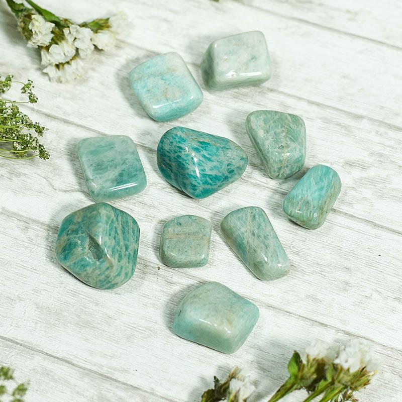 Amazonite Crystal Healing Tumble Stone Set⎮Stone of Courage & Truth