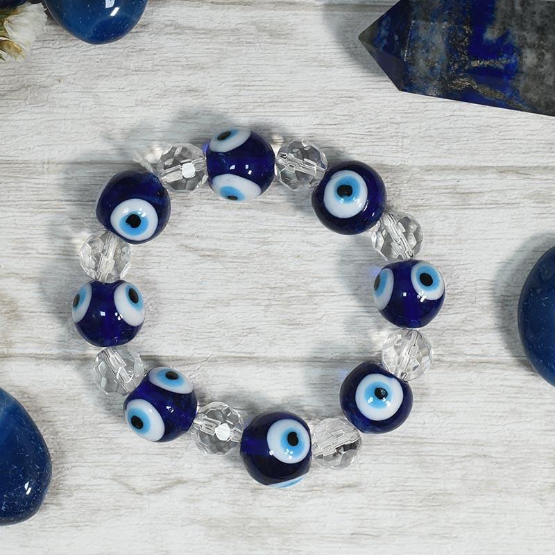 Feng Shui Turkish Evil Eye and Diamond Cut Clear Quartz