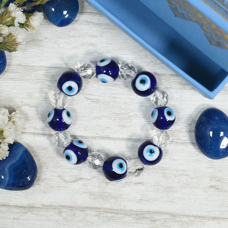 Feng Shui Turkish Evil Eye and Diamond Cut Clear Quartz