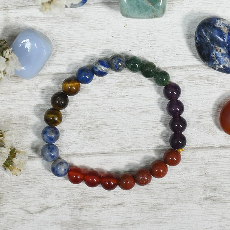 7 Chakra & Tiger Eye Bracelet⎮Stone of Courage