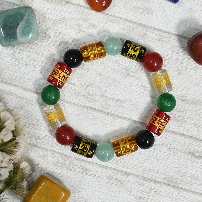 Om Mani Padme Hum Roll Bead Bracelet⎮Good Luck & Peace