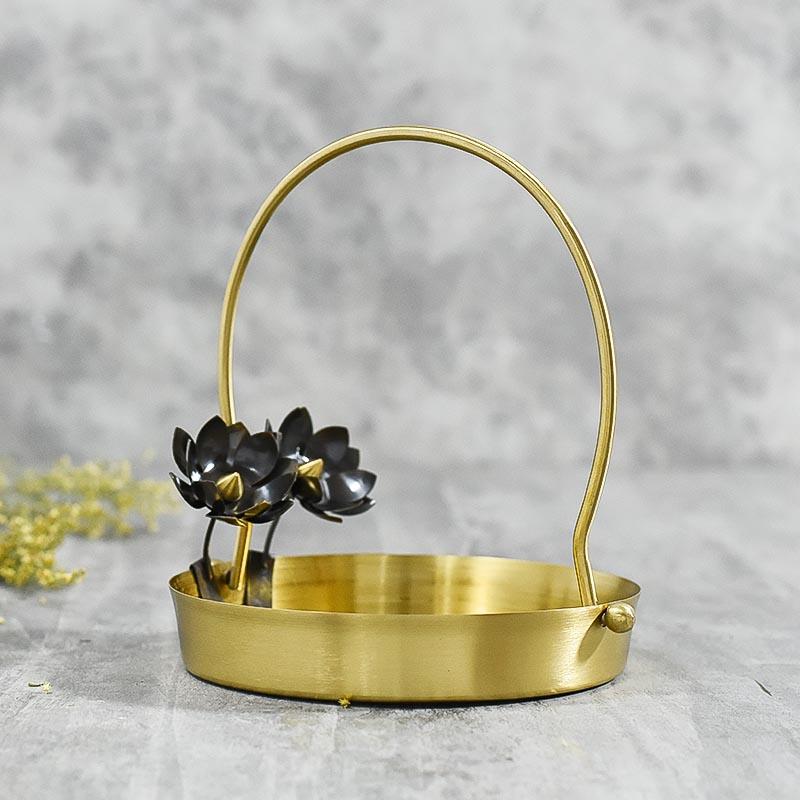 Exquisitely Handcrafted Antique Flower Basket/Pooja Thali