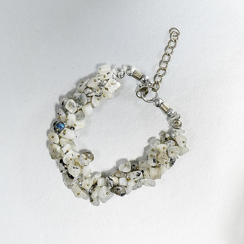 Rainbow Moonstone Natural Stone Bracelet