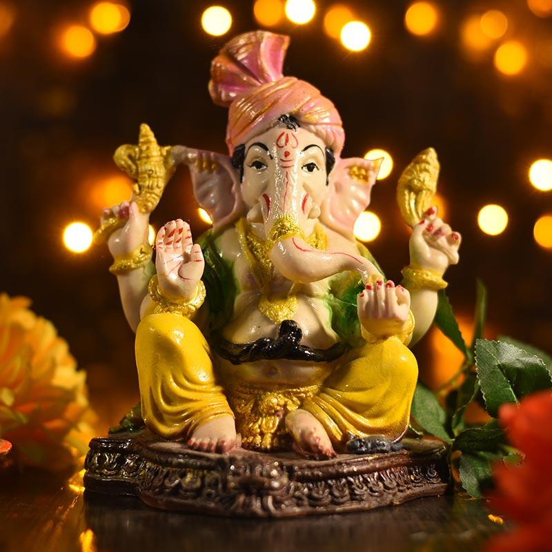 Handcrafted Elegant Polyresin Lord Ganesh Murti