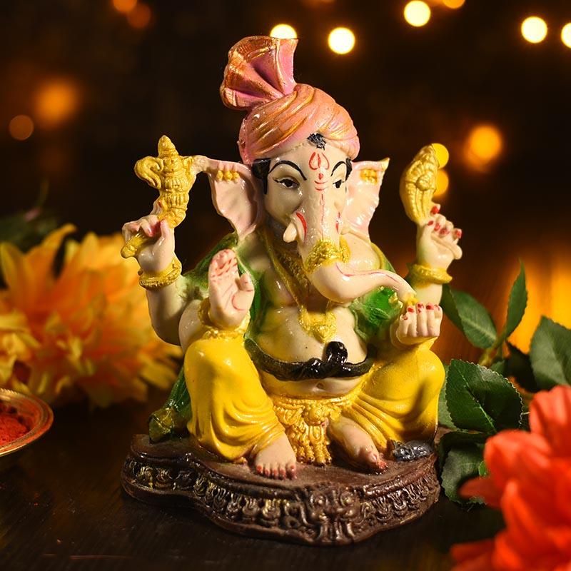 Handcrafted Elegant Polyresin Lord Ganesh Murti
