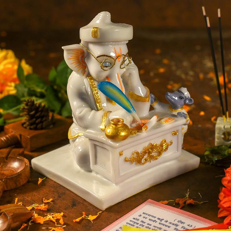 Holy Texts By Lord Ganesha Idol