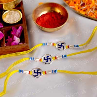 Spiritual Swastik Rakhi (Set of 3)