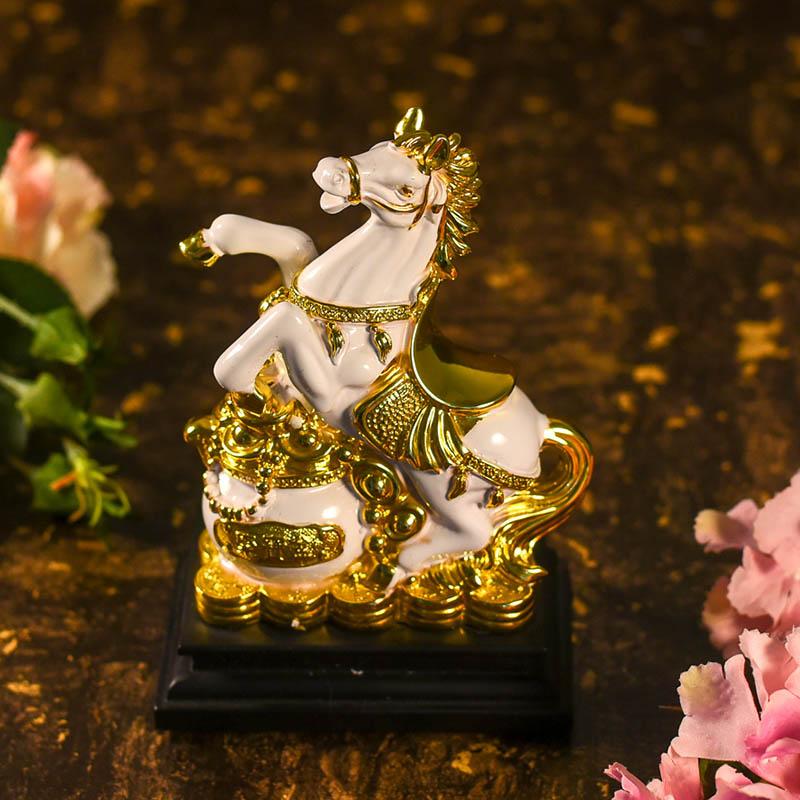 Antique Golden Horse Stepping On Money Bag