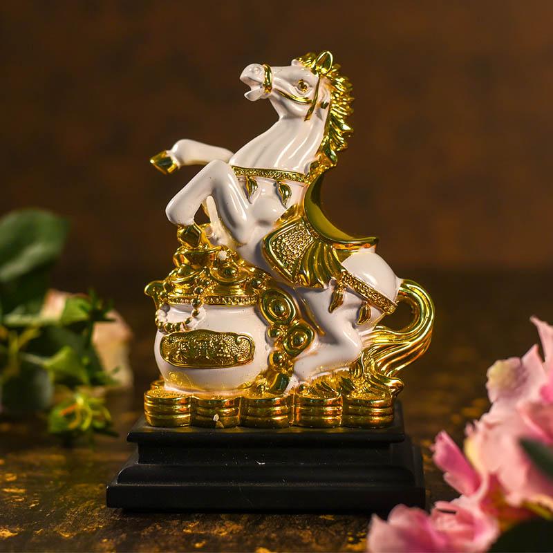 Antique Golden Horse Stepping On Money Bag
