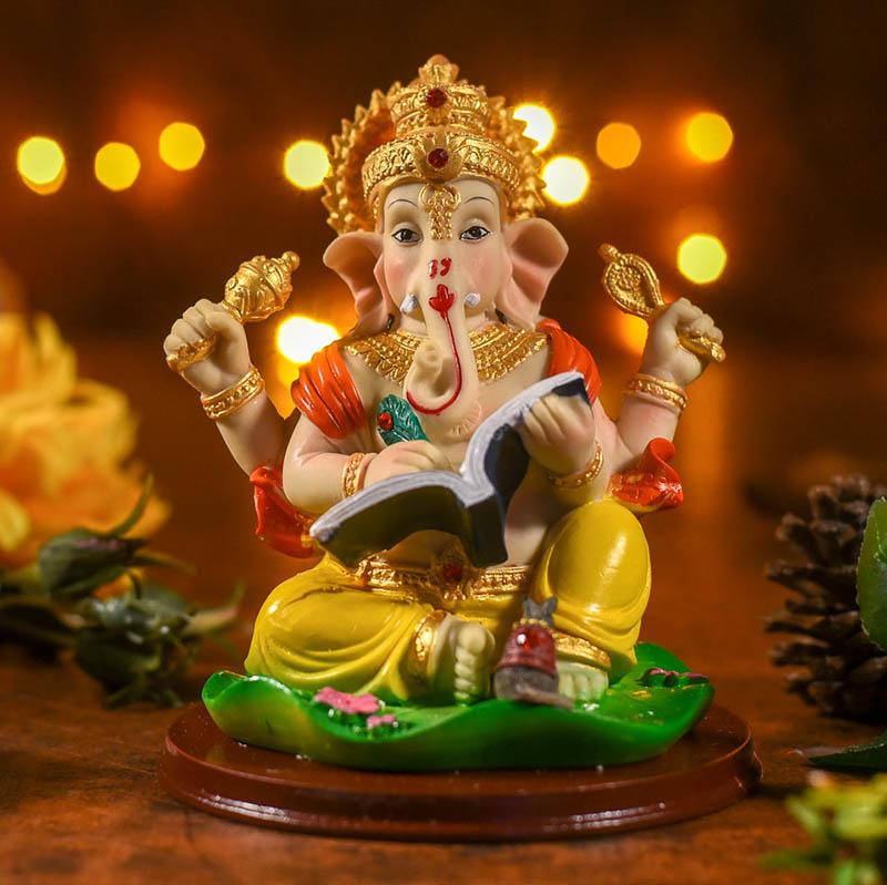 Shri Ganesha Idol With Holy Text