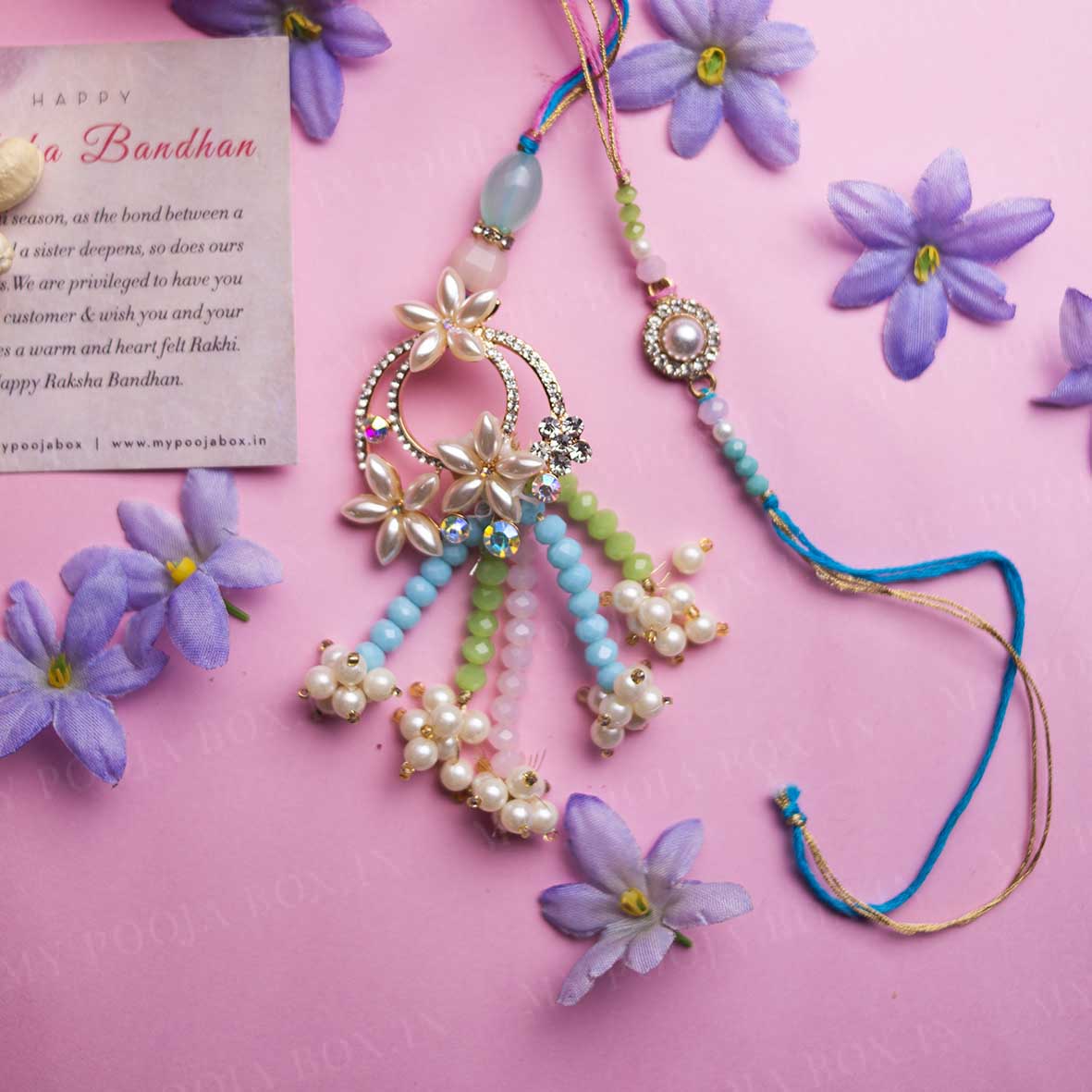 Captivating Beaded Bhaiya Bhabhi Rakhi