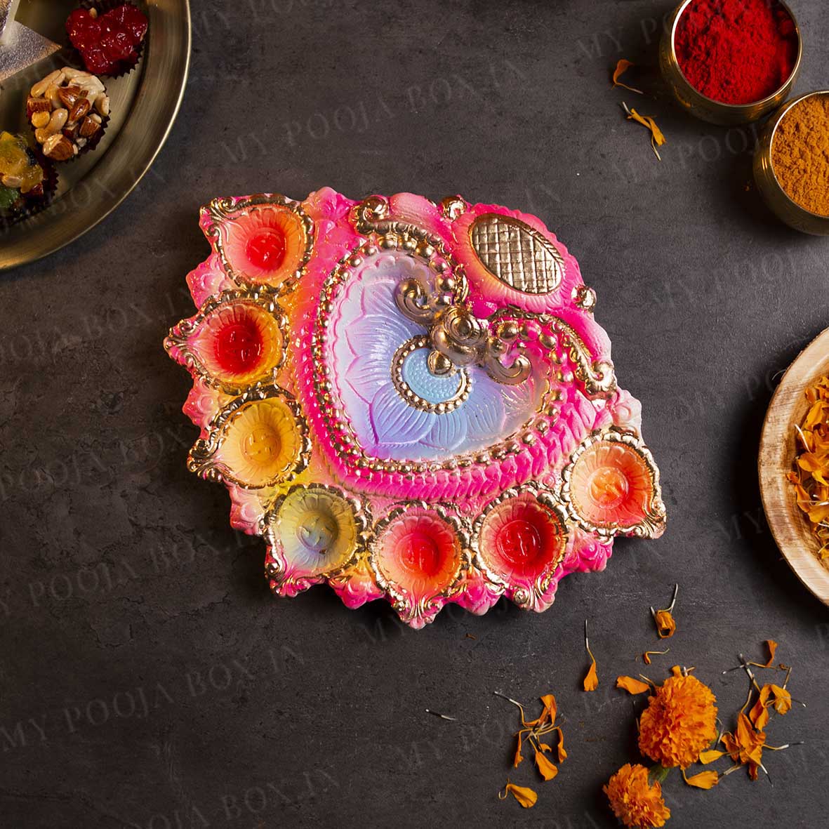 8INCH Roshana Twinkling Eco Friendly 7 Jyot Diya