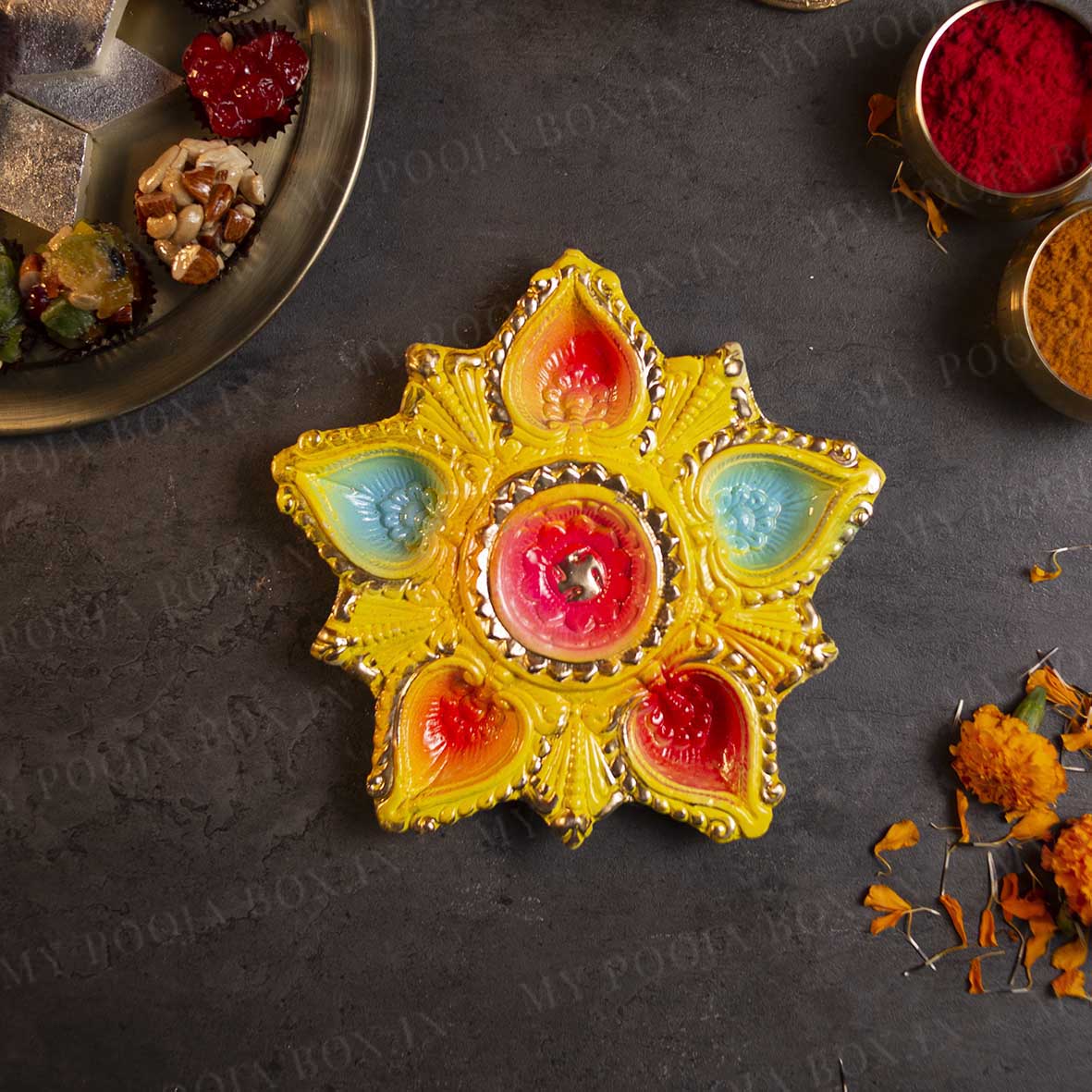 7INCH Eco Friendly Taara Panch Jyoti Diya