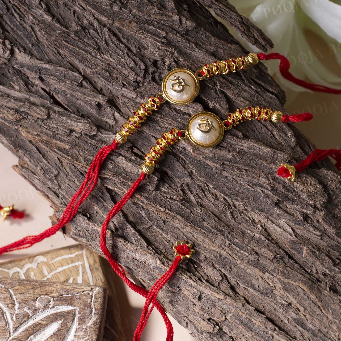 "Om" Opalescent Rakhi (Set of 2)