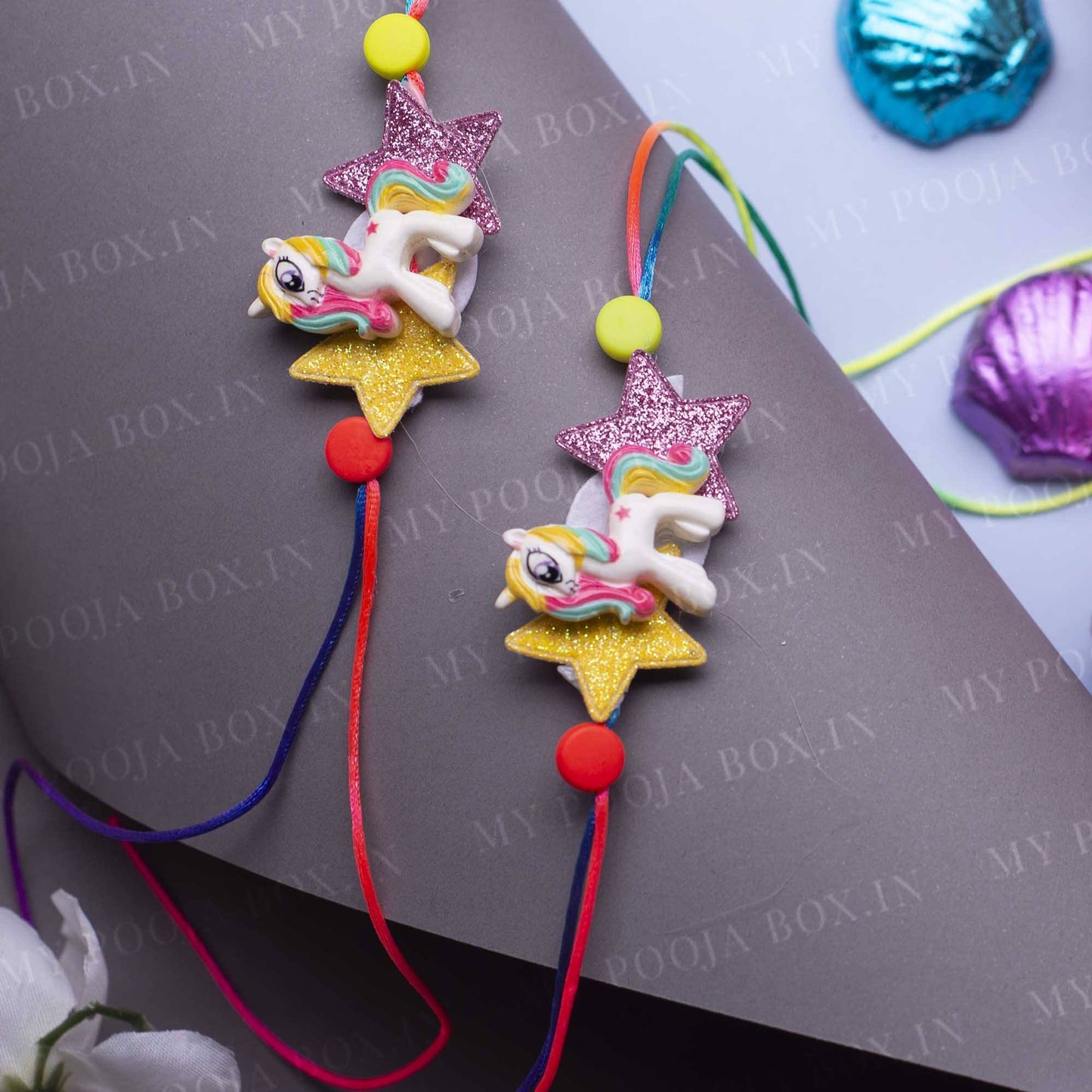 Cute Unicorn Colorful Kids Rakhi (Set of 2)