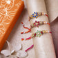 Radiant Flower Rakhi Set of 3