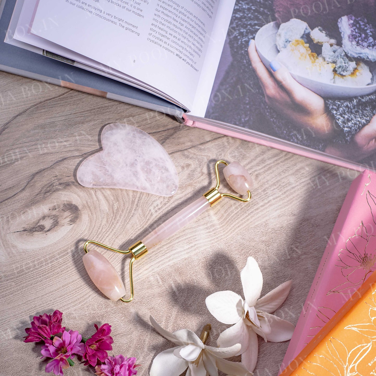 Rose Quartz Roller & Gua Sha Facial Combo
