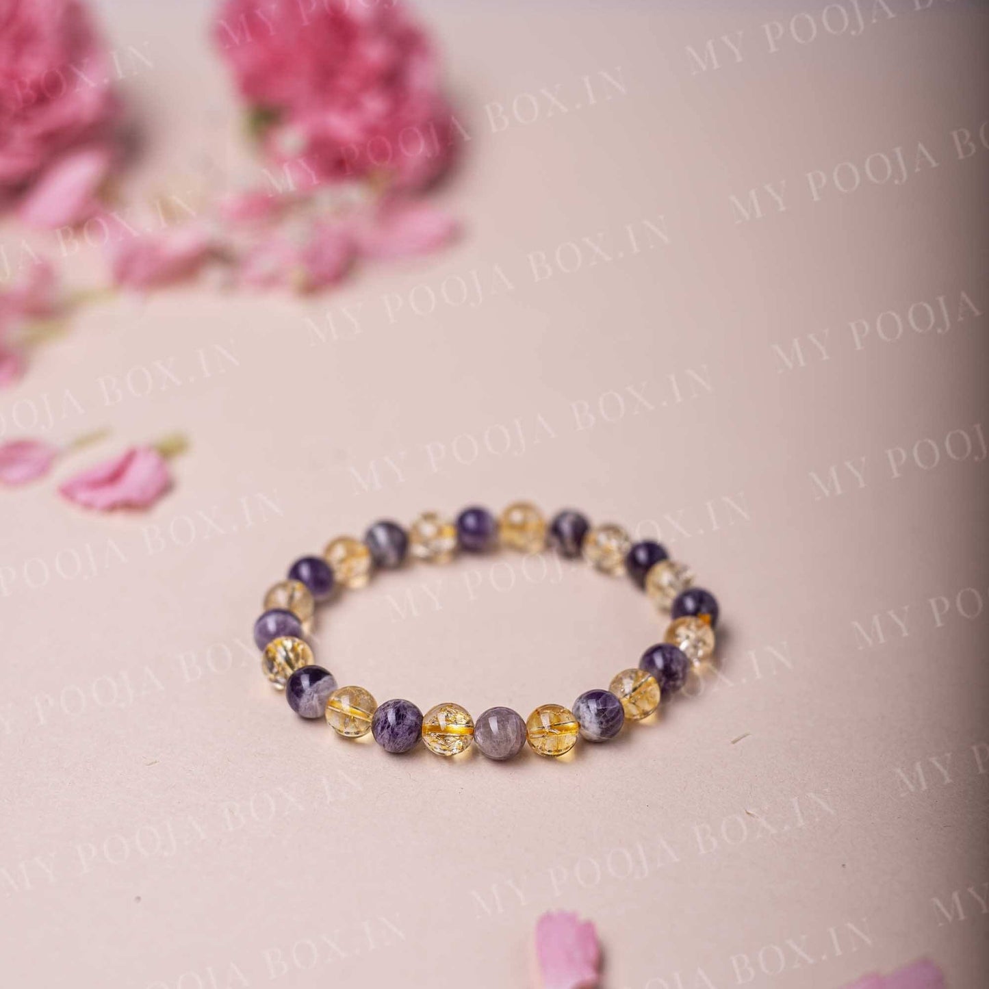Citrine & Amethyst Healing Crystal Bracelet ⎮ Spirituality & Success