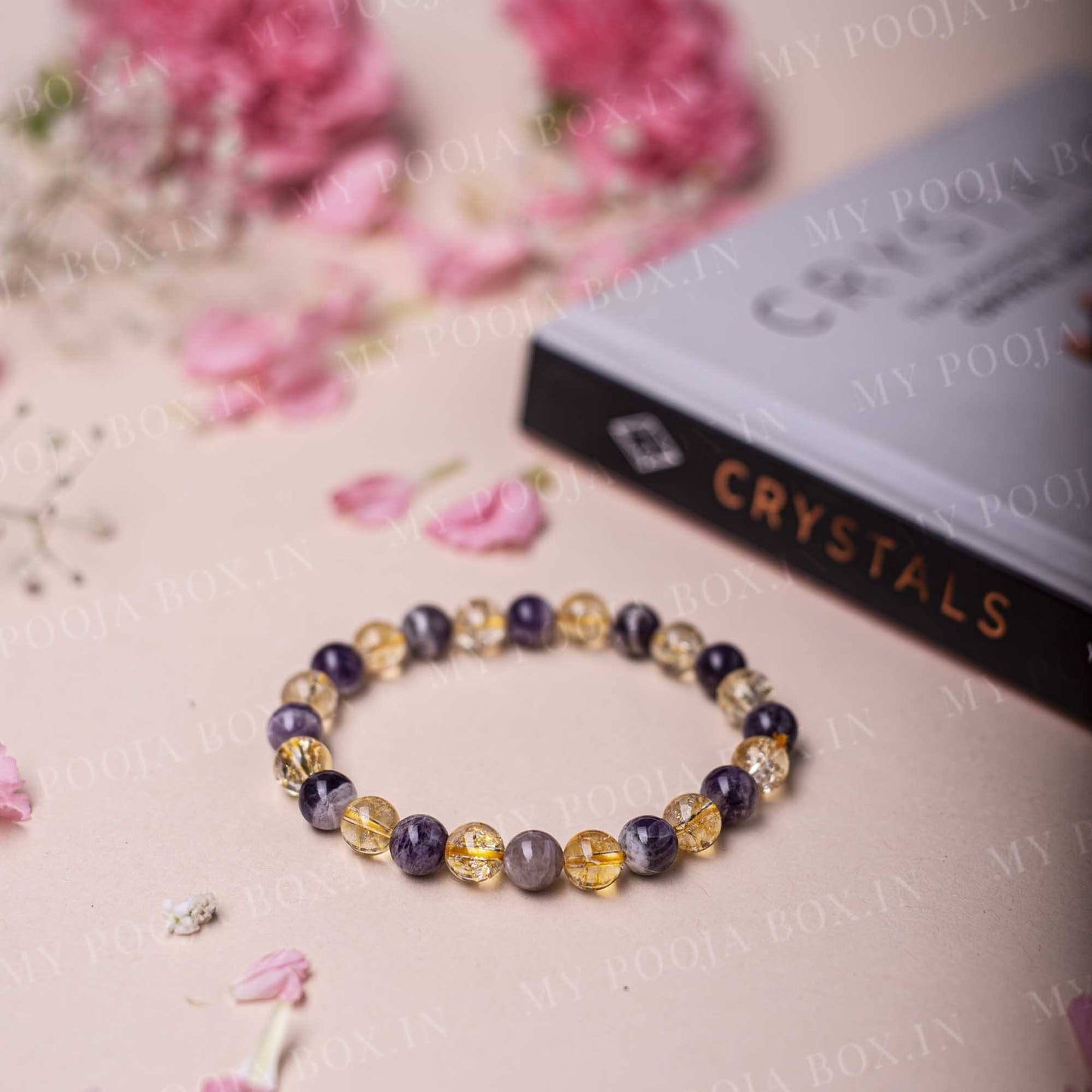 Citrine & Amethyst Healing Crystal Bracelet ⎮ Spirituality & Success