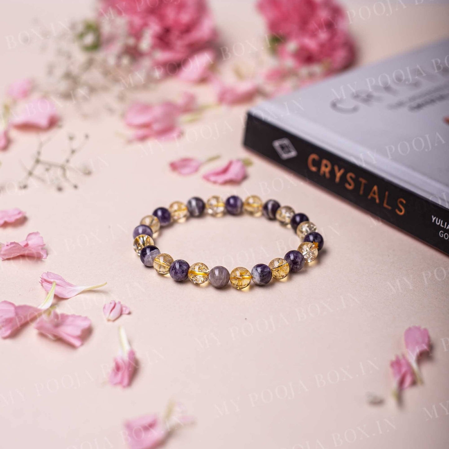 Citrine & Amethyst Healing Crystal Bracelet ⎮ Spirituality & Success