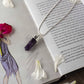 Amethyst Pencil Pendant Necklace for Peace