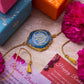 Gayatri Mantra Sea Blue Agate Stone Rakhi