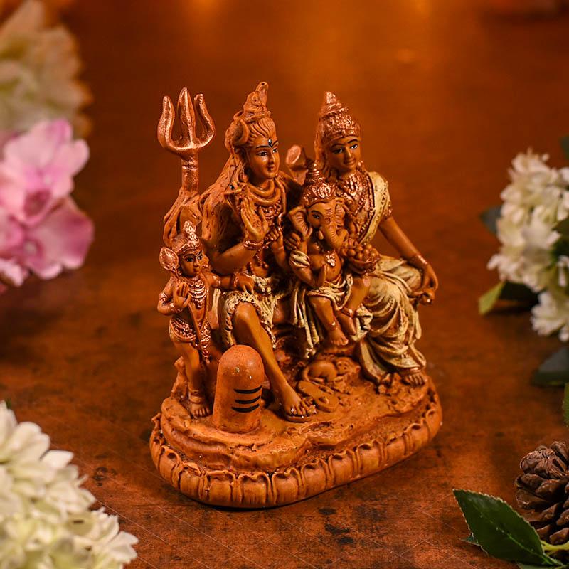 Handcrafted Brown Shiv Parivar Figurine