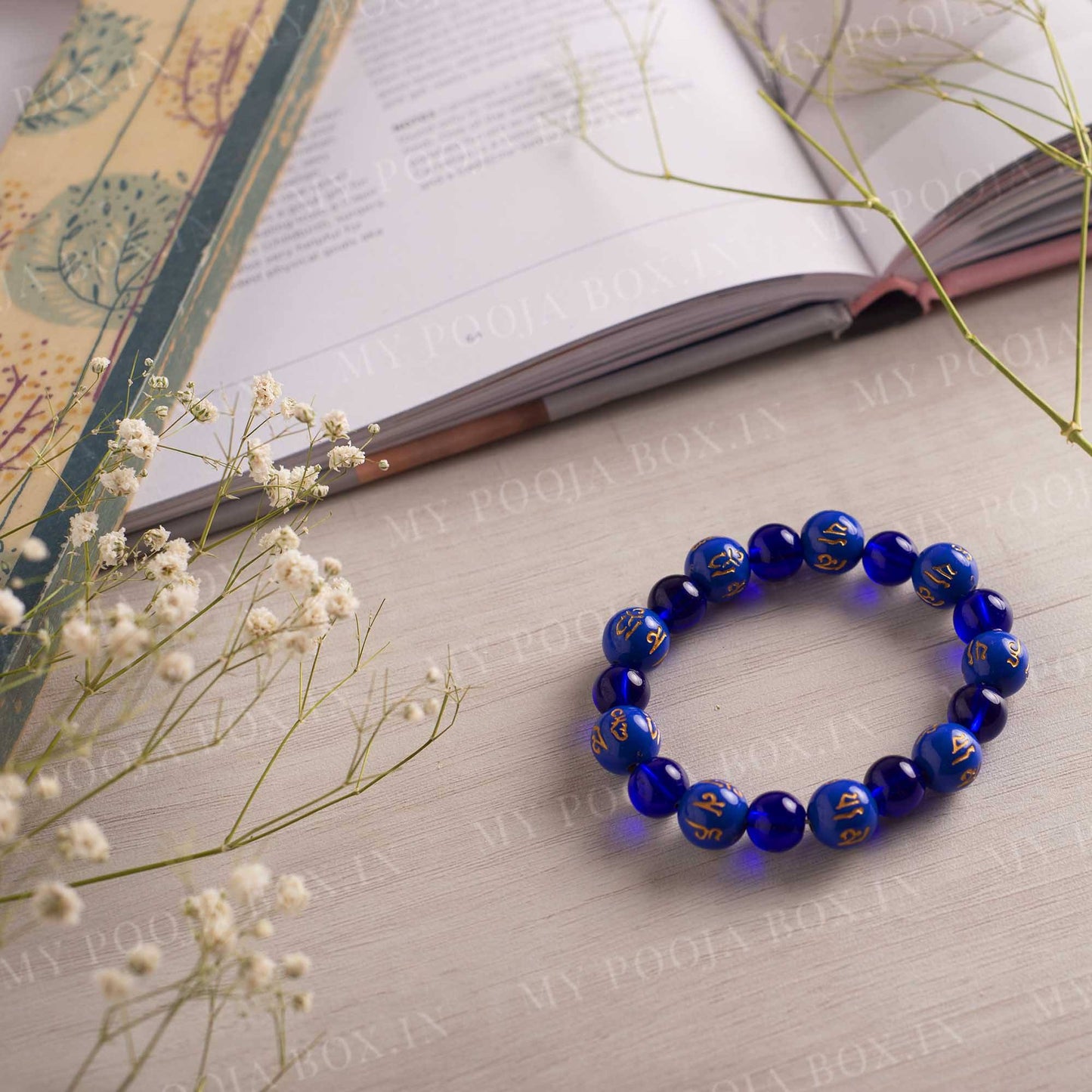 Om Mani Padme Hum: Blue Stone Tibetan Band/Bracelet