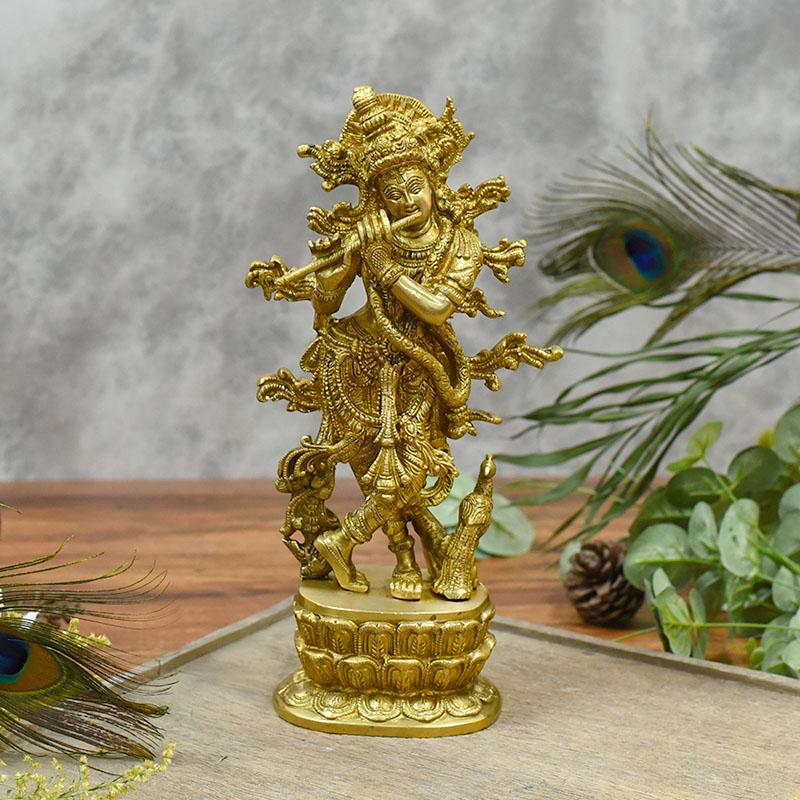 Beautiful Carved Krishna Idol/Murti
