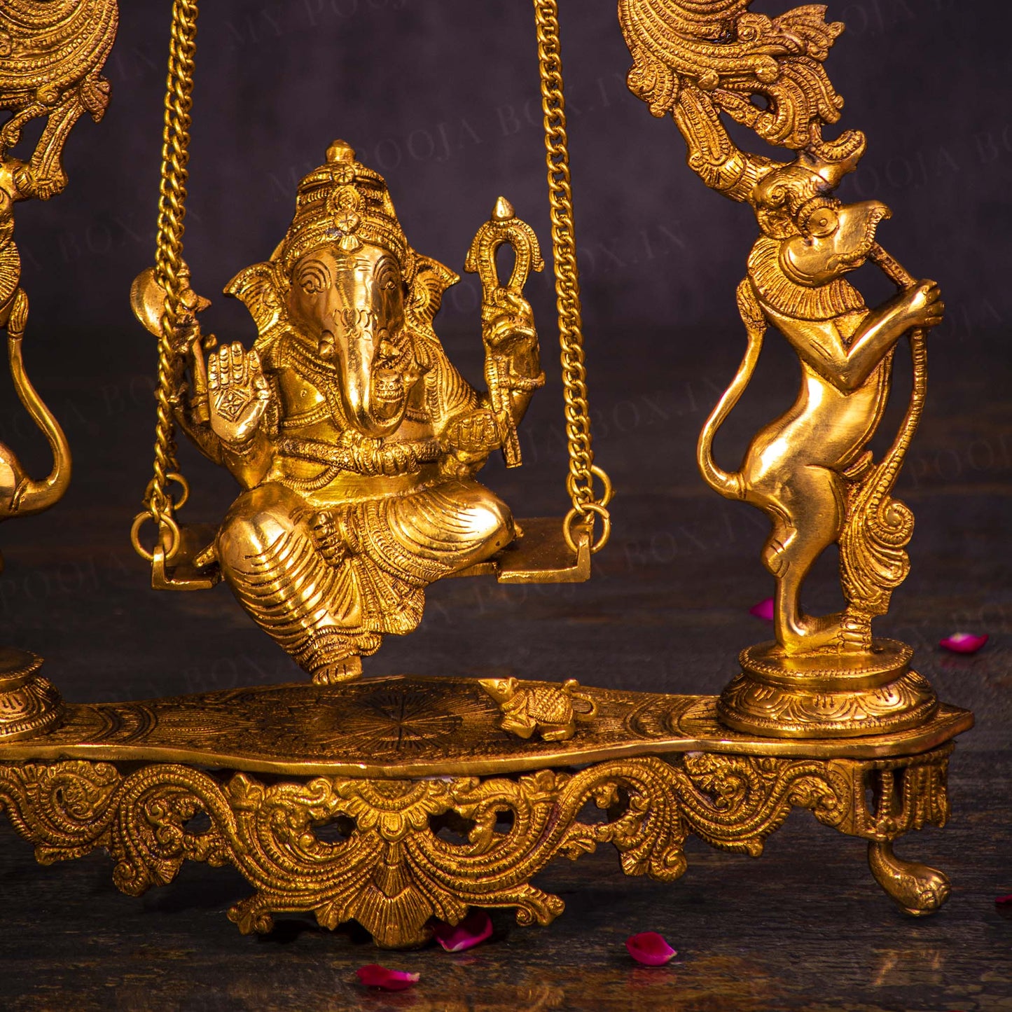 Traditional Brass Jhula Ganesha