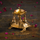 Antique Brass Tortoise Diya with Bells