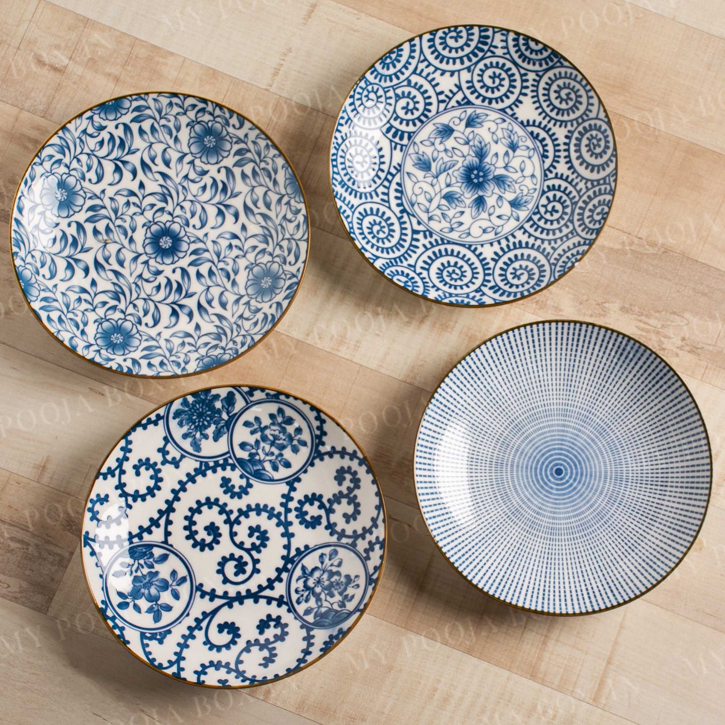 Kalamkari Inspired Serving Platters (Set of 4)