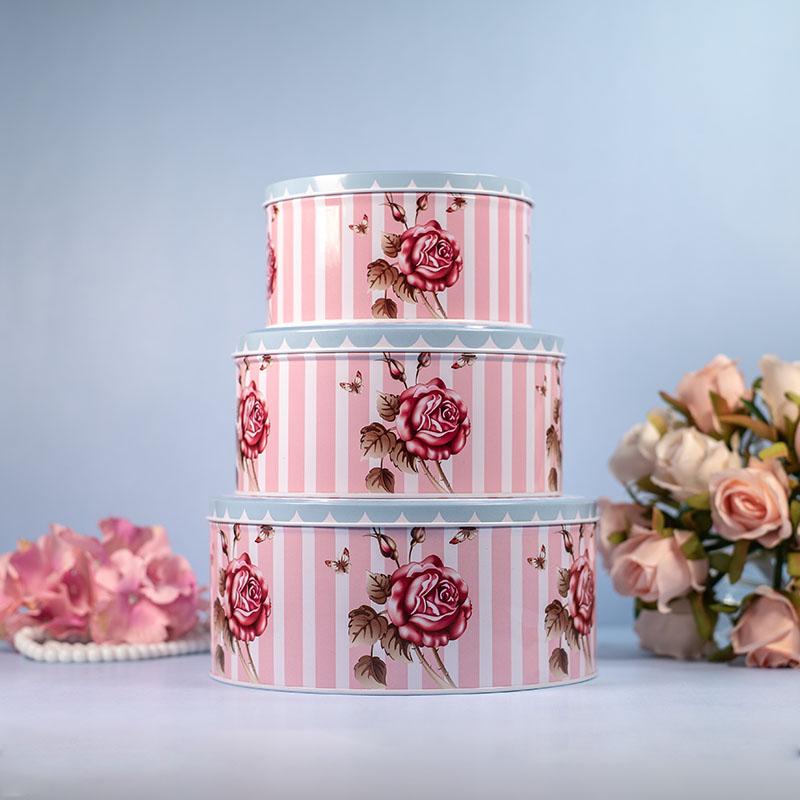 Flora Round Tin Boxes (Set of 3)