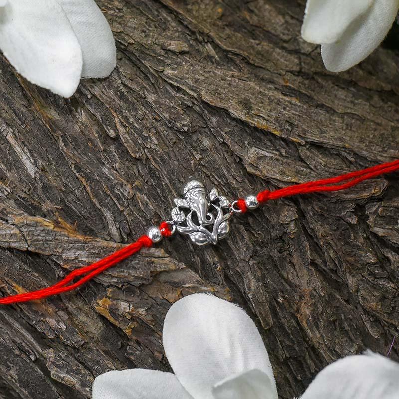 925 Silver Ganesha Rakhi