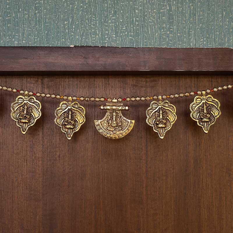 Antique Brass Laxmi Ganesha Bandhanwar
