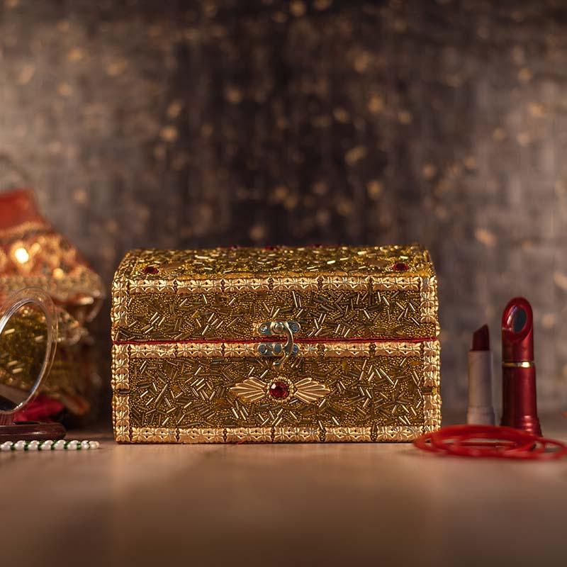 Antique Jewellery Box with Zari Work