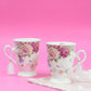 Flower Theme Vintage Tea Cups (Set of 2)