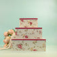Flora Rectangle Tin Case Set of 3