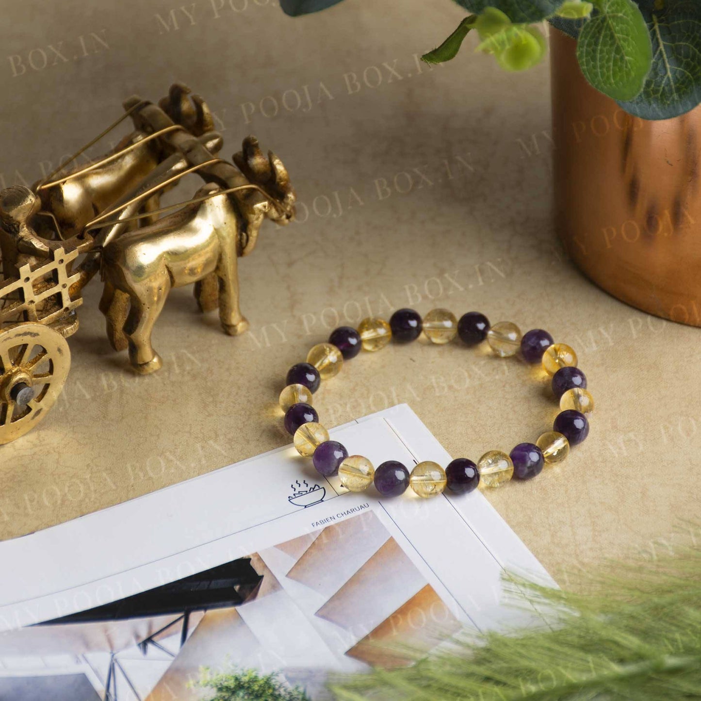 Citrine & Amethyst Healing Crystal Bracelet ⎮ Spirituality & Success