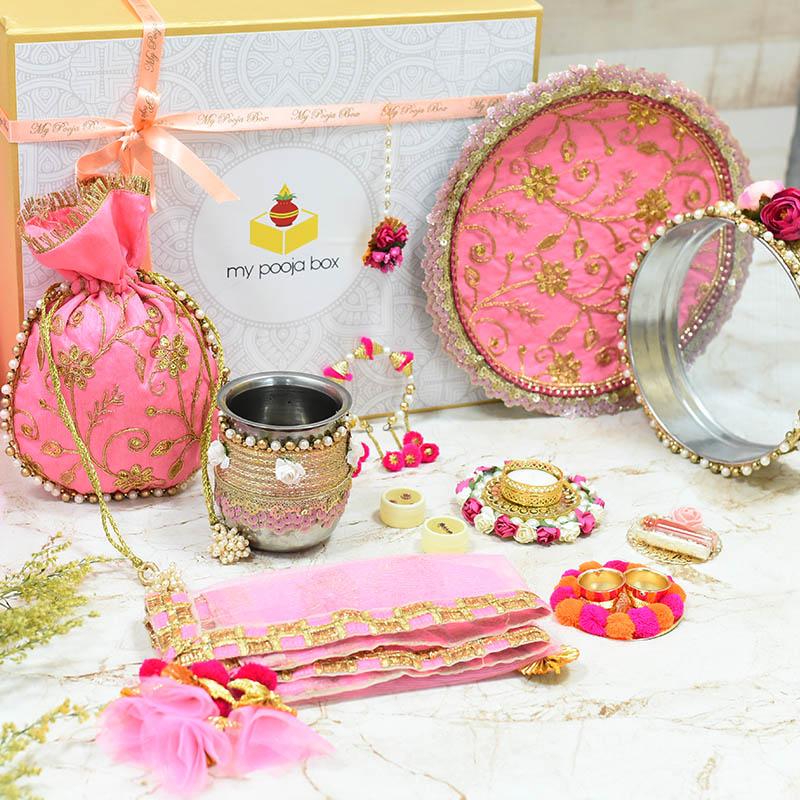 Dazzling Azalea Karwa Chauth Gift Box