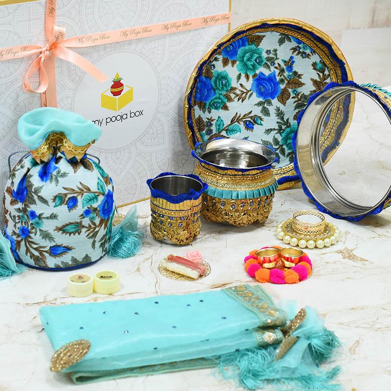 Blissful Blue Karwa Chauth Gift Box