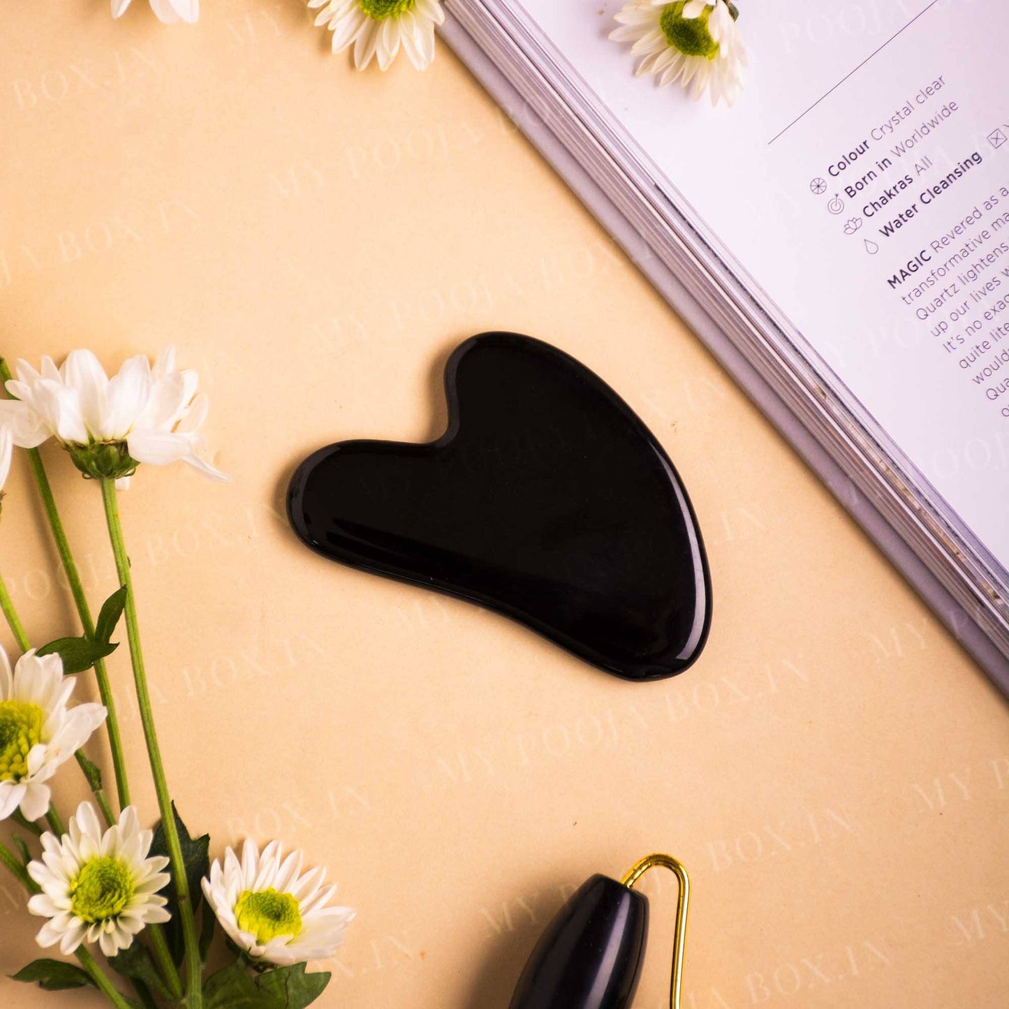 Natural Black Obsidian Gua Sha Facial Tool