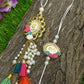 Multi Color Silver Coin Bhaiya Bhabhi Rakhi (Set Of 2)