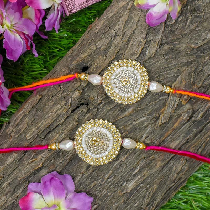 Fancy Sparkle Round Rakhi Set of 2